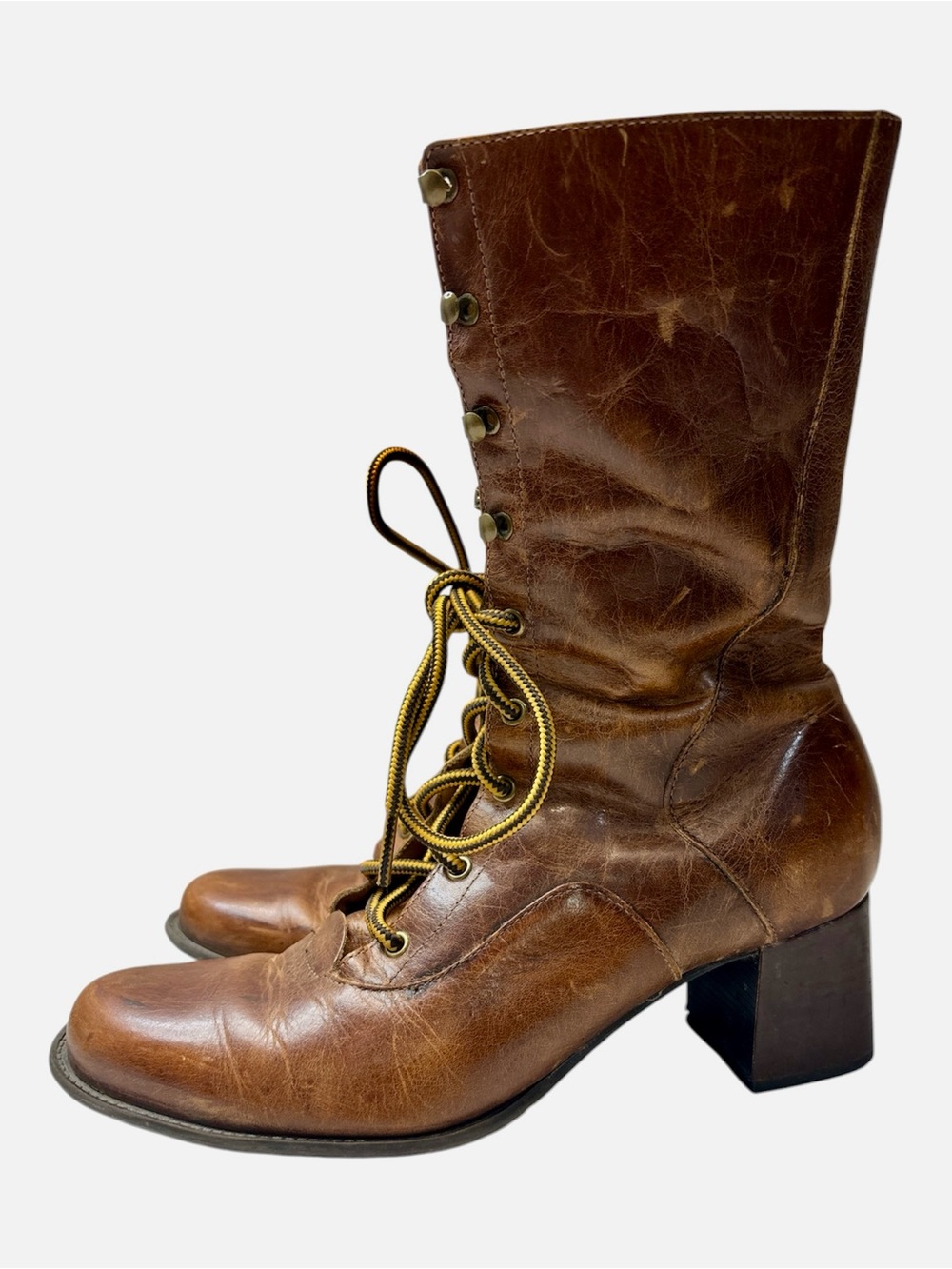Naturalizer Hansel Victorian Style Steampunk Lace Up Leather Granny Boots, sz 7